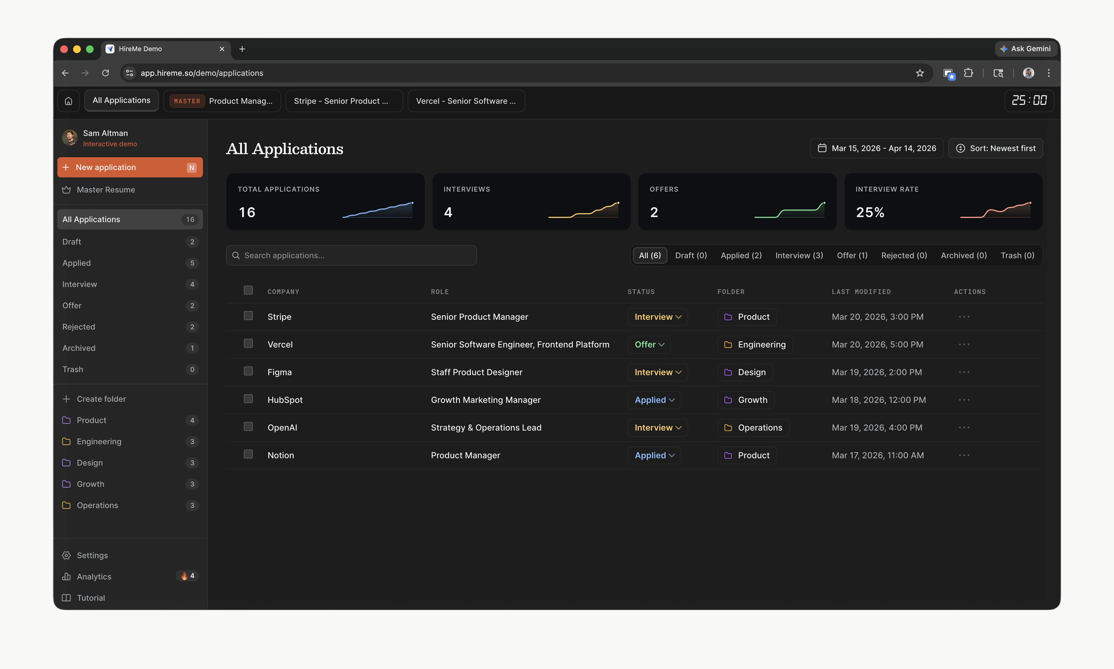 Hireme.so - AI resume builder, application tracking, and interview prep