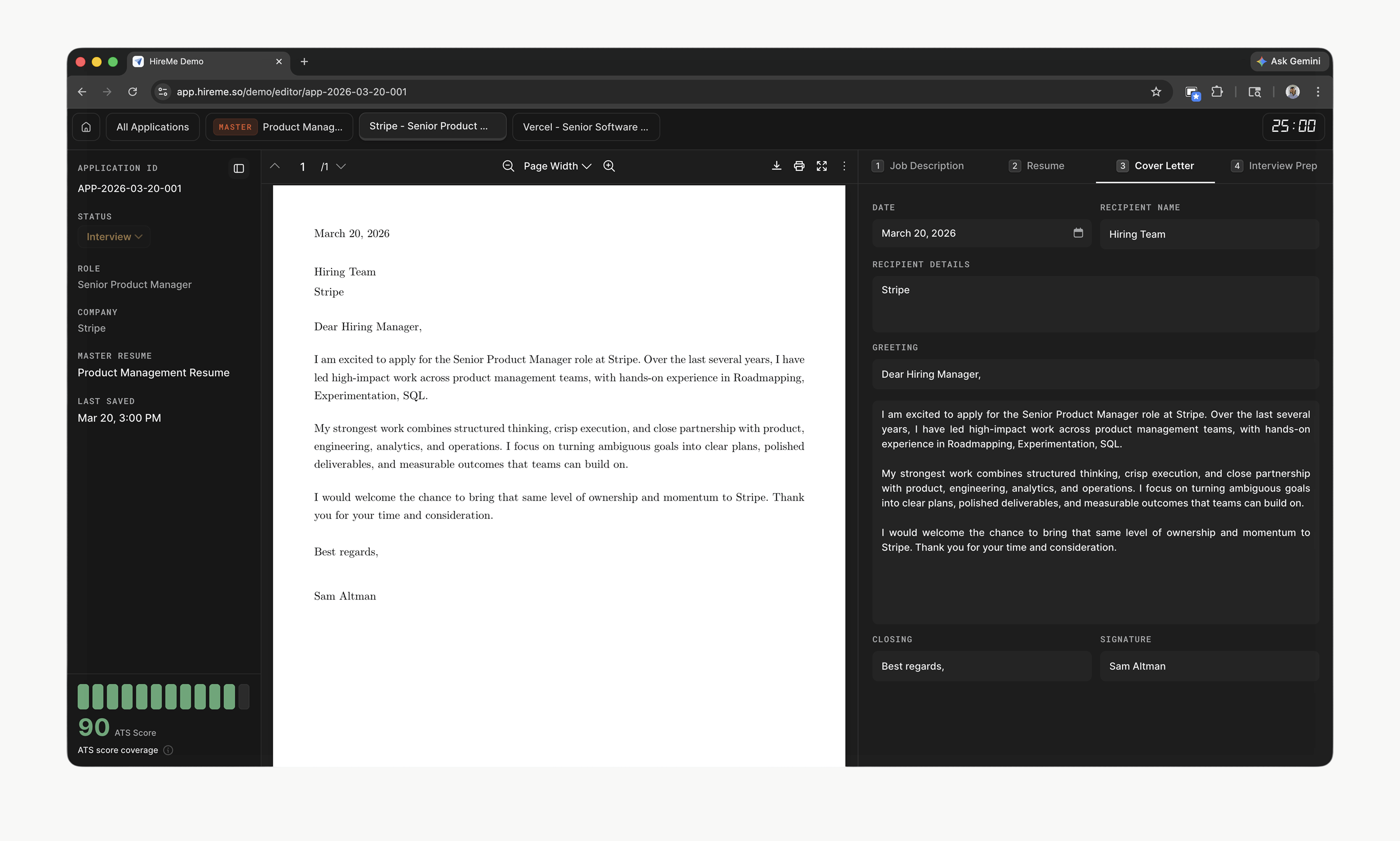Hireme.so - AI resume builder, application tracking, and interview prep