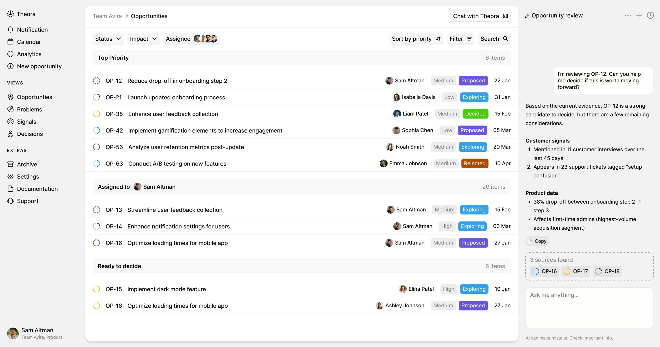 Theora Overview - A unified space for product thinking