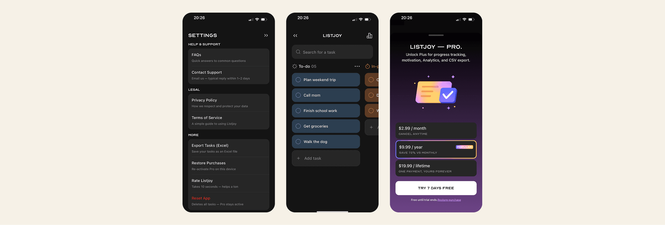 Listjoy - Kanban-style task management application