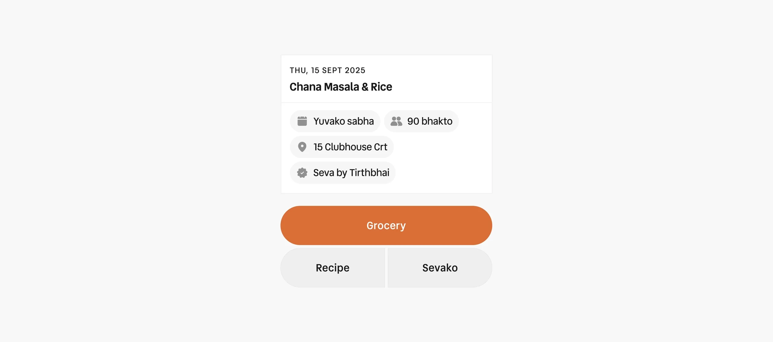 Screens showing oversized buttons and task cards